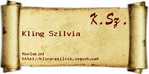 Kling Szilvia névjegykártya
