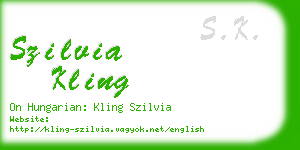 szilvia kling business card
